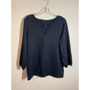 Ramsey Sparkle Knit Sweater Women's Size XL Black Winter Business Casual I10